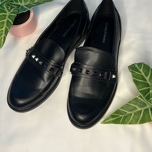 Marc Fisher Black Studded Loafers Size 9.5
